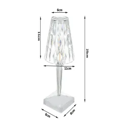 Lampka nocna stołowa kryształ led rgb usb bezprzewodowa z pilotem IR