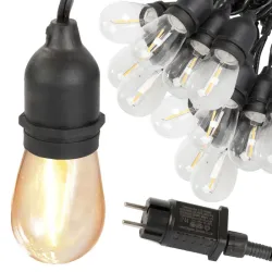 Girlanda ogrodowa łańcuch świetlny 20 led e27 20m komplet z żarówkami