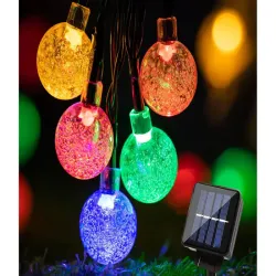 Girlanda solarna ogrodowa kolorowe lampki 40 led 6mb 8 trybów