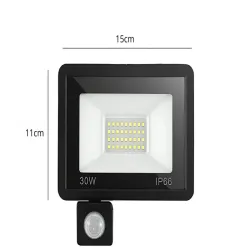 Halogen naświetlacz reflektor led 30w 6000k z czujnik ruchu zmierzchu ip66