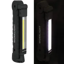 Lampa latarka warsztatowa z magnesem hak składana do warsztatu usb 5w1