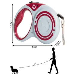 Smycz mocna automatyczna z blokadą dla psa wytrzymała długa 5m 15kg