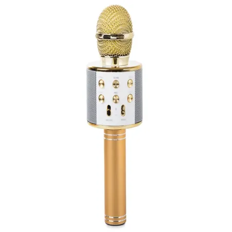 Mikrofon bezprzewodowy bluetooth karaoke okrągły z etui różne tryby-5907451370858