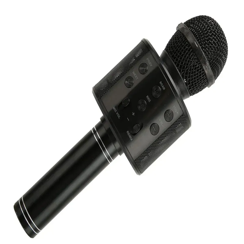 Mikrofon bezprzewodowy bluetooth głośnik karaoke okrągły z etui różne tryby Mikrofon bezprzewodowy bluetooth głośnik karaoke okrągły z etui różne tryby