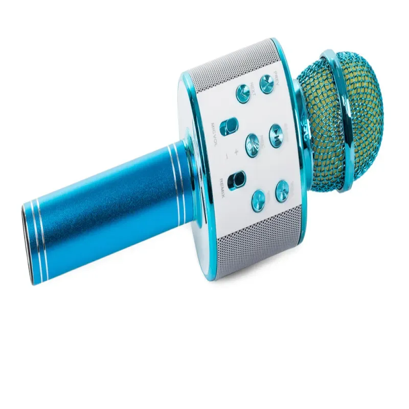 Mikrofon bezprzewodowy bluetooth głośnik karaoke modulator głosu okrągły Mikrofon bezprzewodowy bluetooth głośnik karaoke modulator głosu okrągły