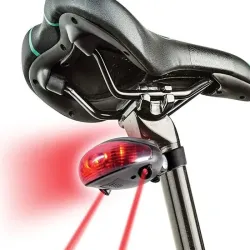 Lampka rowerowa tylna laserowa 5 led linia oświetlenie tylnie drogi