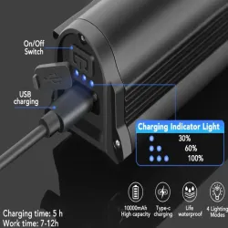 Lampka na rower rowerowa led światło przód tył usb kierownicę zestaw
