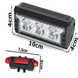 Lampka na rower rowerowa led światło przód tył usb kierownicę zestaw