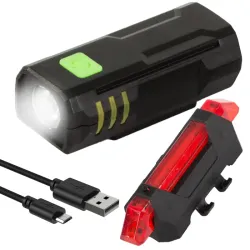 Lampka rowerowa led zestaw oświetlenia tył i przód usb na rower