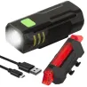 Lampka rowerowa led zestaw oświetlenia tył i przód usb na rower