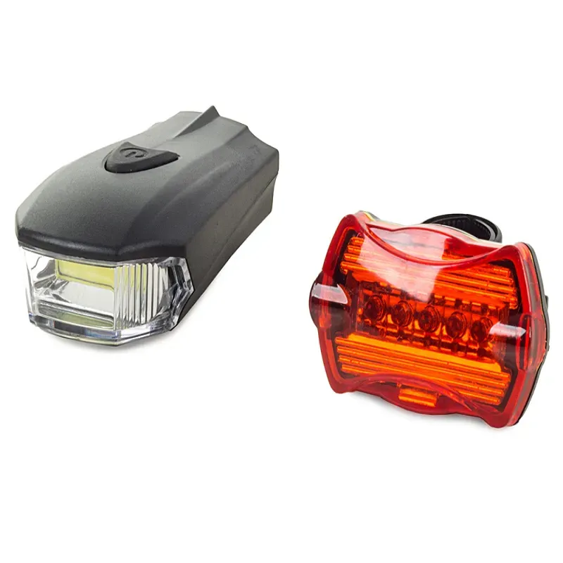 Oświetlenie rowerowe na baterie led cob 5w zestaw lampek przód i tył Oświetlenie rowerowe na baterie led cob 5w zestaw lampek przód i tył