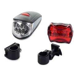 Oświetlenie rowerowe lampki rowerowe 7+5 led zestaw przód i tył