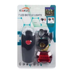 Oświetlenie rowerowe lampki rowerowe 7+5 led zestaw przód i tył