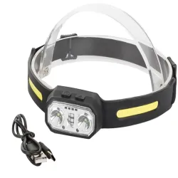 Latarka czołowa opaska na głowę mocna czołówka reflektor led czujnik