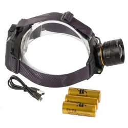 Latarka czołowa bailong xhp160 powerbank zoom i lampka bezpieczeństwa