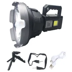 Latarka szperacz statyw dioda cree led xhp90 cob i boczne światło