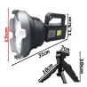Latarka szperacz statyw dioda cree led xhp90 cob i boczne światło