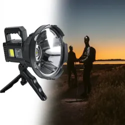 Latarka szperacz statyw dioda cree led xhp50 cob na wyprawy i do pracy