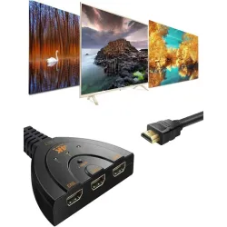 Rozdzielacz typ 1 z 3 źródeł rozgałęźnik switch hdmi 3w1 3 porty 4k
