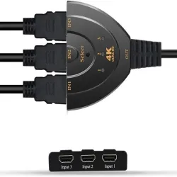Rozdzielacz typ 1 z 3 źródeł rozgałęźnik switch hdmi 3w1 3 porty 4k