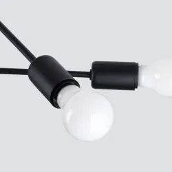 Żyrandol NORAH 4 czarny cztero ramienna lampa sufitowa na żarówki e27