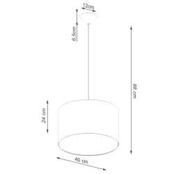 Lampa wisząca NOVA 40 czarna prosty cylindryczny kształt żarówka e27