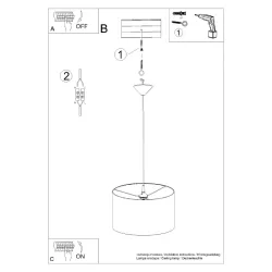 Lampa wisząca NOVA 40 czarna prosty cylindryczny kształt żarówka e27