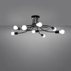 Żyrandol LEVAR 8 czarny lampa sufitowa o nietypowym kształcie 8xE27