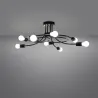 Żyrandol LEVAR 8 czarny lampa sufitowa o nietypowym kształcie 8xE27