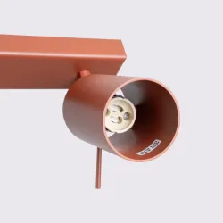 Plafon RING 2 ochra czerwona cylindryczne reflektory na 2 żarówki GU10