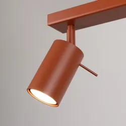 Plafon RING 2 ochra czerwona cylindryczne reflektory na 2 żarówki GU10
