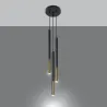 Lampa wisząca MOZAICA 3P czarny/złoto trzy cylindryczne długie zwisy