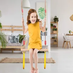 Huśtawka ogrodowa sznurowa z rączkami dla dzieci trapez gimnastyczny