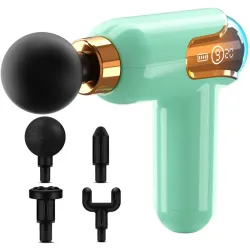 Mini pistolet do masażu mocny masażer massage gun przenośny 4 końcówki