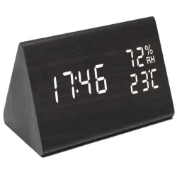 Elektroniczny zegar 12/24H budzik 3 programy termometr higrometr