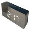 Zegar budzik termometr lustro led alarm data 4w1 baterie lub 5V/USB