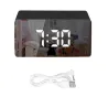 Zegar budzik termometr lustro led alarm data 4w1 baterie lub 5V/USB