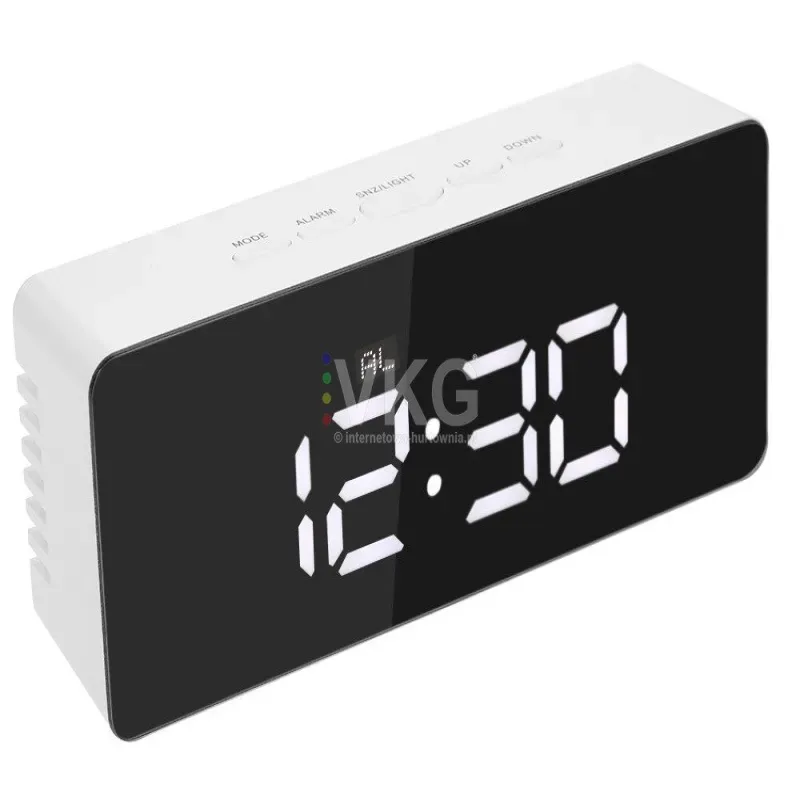 Zegar budzik termometr lustro led alarm data 4w1 baterie lub 5V/USB Zegar budzik termometr lustro led alarm data 4w1 baterie lub 5V/USB