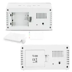 Zegar budzik termometr lustro led alarm data 4w1 baterie lub 5V/USB