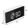 Zegar budzik termometr lustro led alarm data 4w1 baterie lub 5V/USB