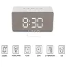 Zegar budzik termometr lustro led alarm data 4w1 baterie lub 5V/USB