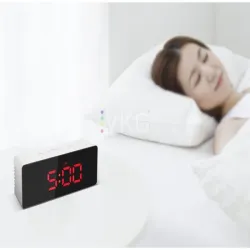 Zegar budzik termometr lustro led alarm data 4w1 baterie lub 5V/USB