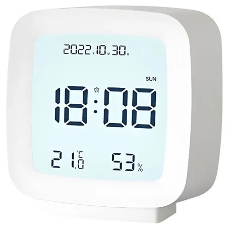Zegar budzik z datą i temperaturą lcd pokarze też wilgoć w powietrzu-5907451370759