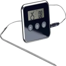 Cyfrowy termometr z sondą do pieczenia mięsa wędzarni timer alarm lcd