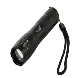 Latarka taktyczna bailong zoom cree led q3 światło białe i uv test