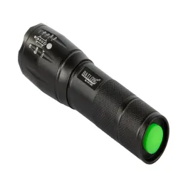 Latarka taktyczna bailong zoom cree led q3 światło białe i uv test