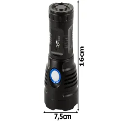 Latarka taktyczna bailong cree cob led xhp90 mocna z bocznym paskiem