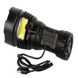 Latarka taktyczna bailong cree cob led xhp90 mocna z bocznym paskiem