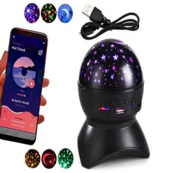 Projektor gwiazd lampka nocna nieba star głośnik bluetooth usb rzutnik