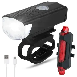 Lampka rowerowa led zestaw oświetlenia tył i przód do roweru 5V/USB